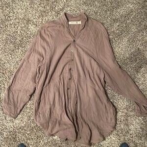 We The Free Summer Daydream Buttondown Taupe Cashmere color